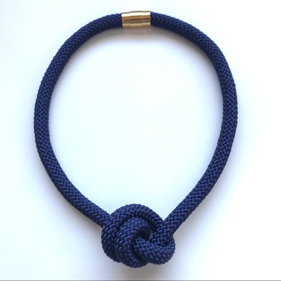 Navy blue rope necklace - Multiple ways to wear - Picture 3 of 13